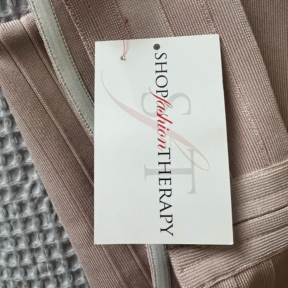 Y2K ShopFashionTherapy Bandage Dress Pink Nude SMALL - Picture 5 of 7